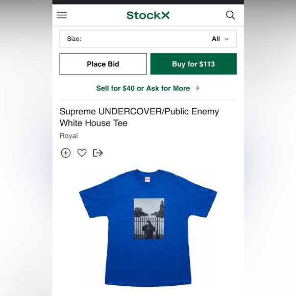 Supreme UNDERCOVER/Public Enemy White House Tee - Picture 11 of 11